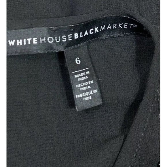 White House Black Market Black Sleeveless  Beaded Top Size 6 Small - Picture 6 of 7